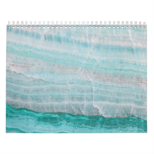 Turquoise Granite Stone Layered Wave Print Kalender (Hoes)