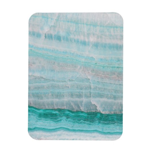 Turquoise Granite Stone Layered Wave Print Magneet (Verticaal)