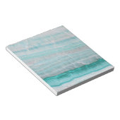 Turquoise Granite Stone Layered Wave Print Notitieblok (Schuin)