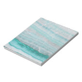 Turquoise Granite Stone Layered Wave Print Notitieblok (Linkerzijde)