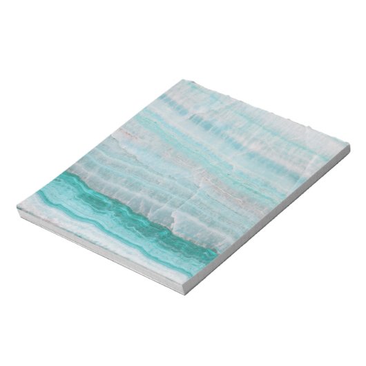 Turquoise Granite Stone Layered Wave Print Notitieblok (Linkerzijde)