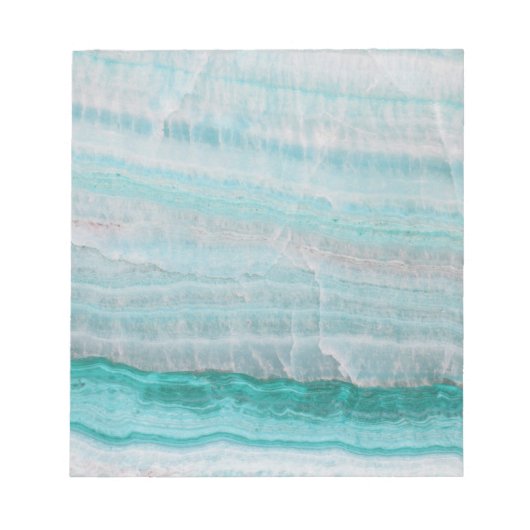 Turquoise Granite Stone Layered Wave Print Notitieblok (Voorkant)