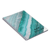 Turquoise Granite Stone Layered Wave Print Notitieboek (Rechterzijde)