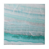 Turquoise Granite Stone Layered Wave Print Tegeltje (Voorkant)