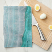 Turquoise Granite Stone Layered Wave Print Theedoek (Quarter Fold)