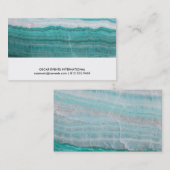Turquoise Granite Stone Layered Wave Print Visitekaartje (Voorkant / Achterkant)