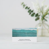 Turquoise Granite Stone Layered Wave Print Visitekaartje (Staand voorkant)