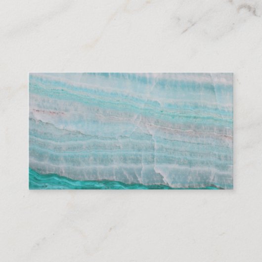 Turquoise Granite Stone Layered Wave Print Visitekaartje (Voorkant)