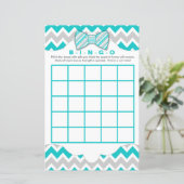 Turquoise gray Bingo purse boy baby shower games (Staand voorkant)