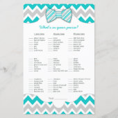 Turquoise gray Bingo purse boy baby shower games (Achterkant)