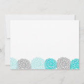 Turquoise & Gray Dahlia Bridal Baby shower Invite Kaart (Achterkant)