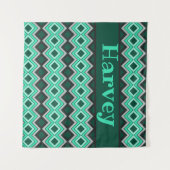 Turquoise Gray en Black Wandkleed (Voorkant (horizontaal))