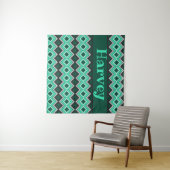 Turquoise Gray en Black Wandkleed (In Situ (horizontaal))