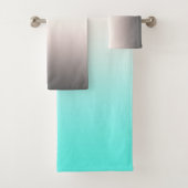 Turquoise gray Ombre Bad Handdoek (Insitu)