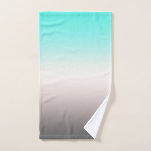 Turquoise gray Ombre Bad Handdoek (Handdoek)
