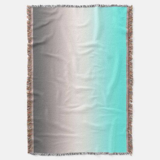 Turquoise gray Ombre Deken (Voorkant Verticaal)