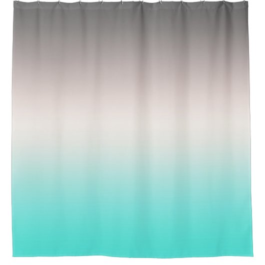 Turquoise gray Ombre Douchegordijn (Voorkant)