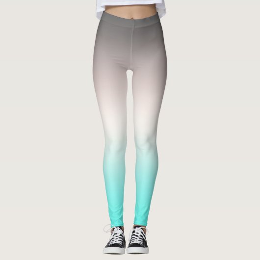 Turquoise gray Ombre Leggings (Voorkant)