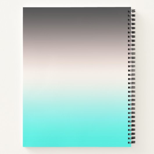 Turquoise gray Ombre Notitieboek (Achterkant)