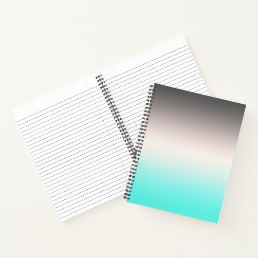 Turquoise gray Ombre Notitieboek (Binnen)
