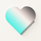 Turquoise gray Ombre Notitieboek (Achterkant)