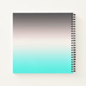Turquoise gray Ombre Notitieboek (Achterkant)