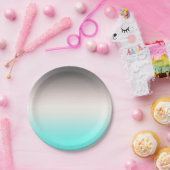 Turquoise gray Ombre Papieren Bordje (Feest)
