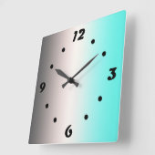 Turquoise gray Ombre Square Wall klok (Hoek)