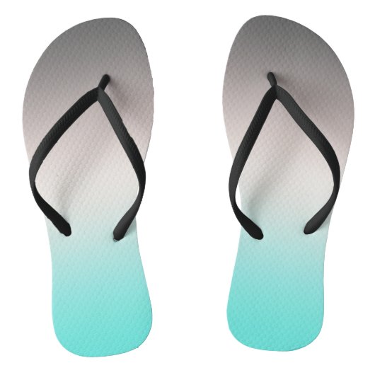 Turquoise gray Ombre Teenslippers (Voetbed)