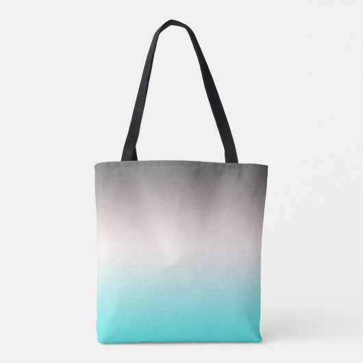 Turquoise gray Ombre Tote Bag (Achterkant)
