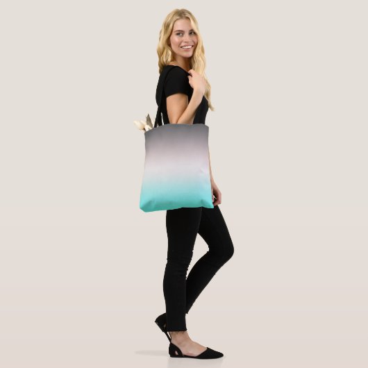Turquoise gray Ombre Tote Bag (Op model)