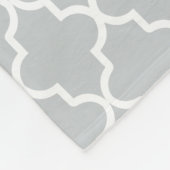 Turquoise & Gray Quatrefoil | Fleece Blanket Deken (Hoek)