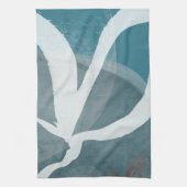 Turquoise Gray & White Abstracte Waterverf Theedoek (Verticaal)