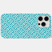 Turquoise Greek Key Pattern Case-Mate iPhone Case (Achterkant (horizontaal))