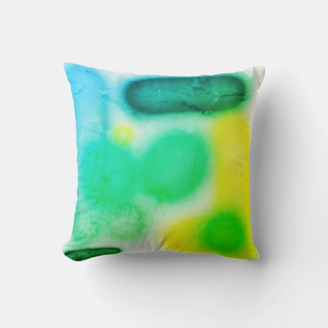 Turquoise Green Abstract Art Cushion Sierkussen (Voorkant)