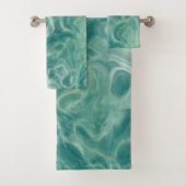 Turquoise Green Abstract Bad Handdoek (Insitu)