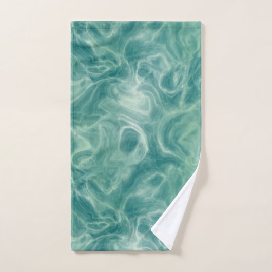 Turquoise Green Abstract Bad Handdoek (Handdoek)