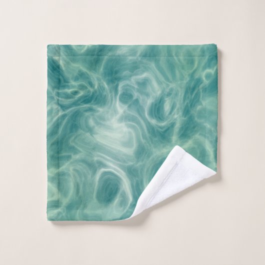 Turquoise Green Abstract Bad Handdoek (Wasdoekje)