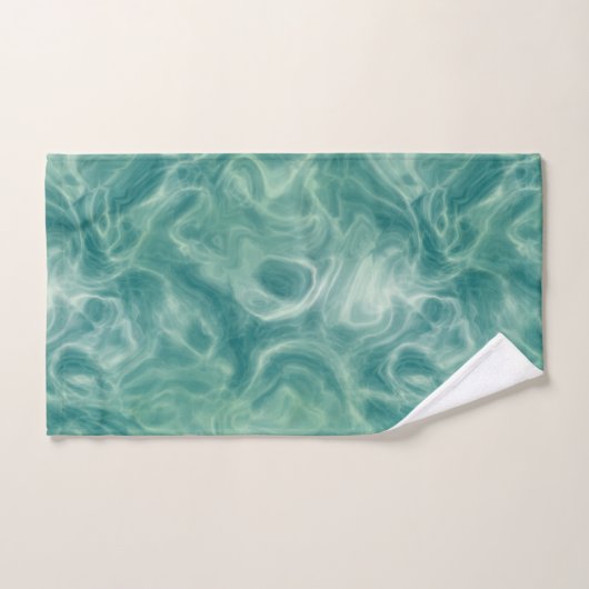 Turquoise Green Abstract Bad Handdoek (Handdoek)