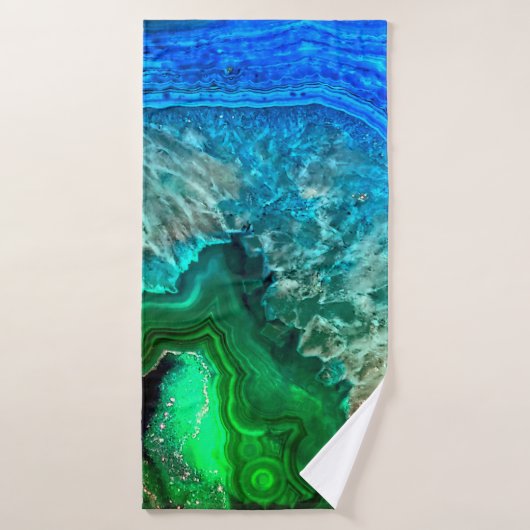 Turquoise Green Agate Mineral Gemstone Bad Handdoek (Badhanddoek)