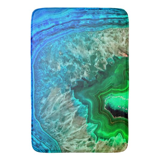 Turquoise Green Agate Mineral Gemstone Badmat (Voorkant Verticaal)