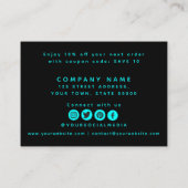 Turquoise Green bedankt voor uw bestelling Informatiekaartje (Achterkant)