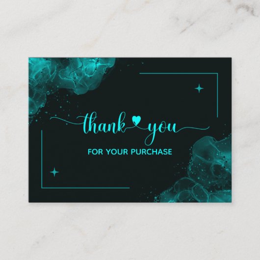 Turquoise Green bedankt voor uw bestelling Informatiekaartje (Voorkant)