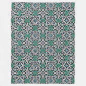Turquoise Green Blauwgroen Blue Hip Bohemian Bali  Fleece Deken (Voorkant)