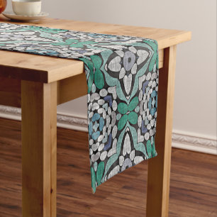 Turquoise Green Blauwgroen Blue Hip Bohemian Bali Korte Tafelloper