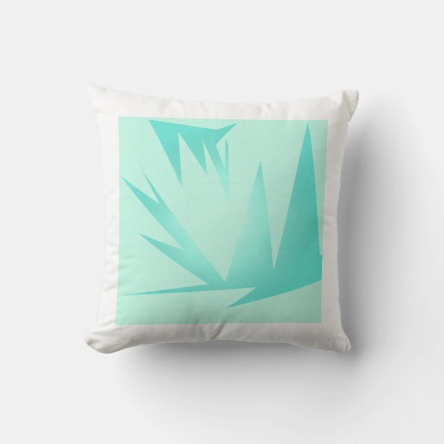 Turquoise Green Blue Abstracte Art Kussen (Voorkant)
