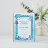 Turquoise Green Blue Baby shower Briefkaart (Staand voorkant)