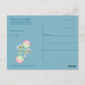 Turquoise Green Blue Baby shower Briefkaart (Achterkant)
