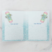 Turquoise Green Blue Baby shower Invitation Bedankkaart (Binnen)