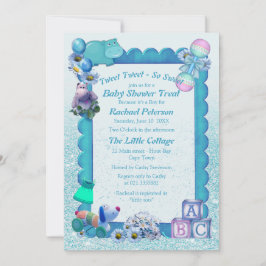 Turquoise Green Blue Photo Lijst Invitation Bedankkaart